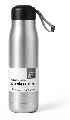 OGZZ 500 ml Stainless Steel Flask(Pack of 1, Silver, Black)