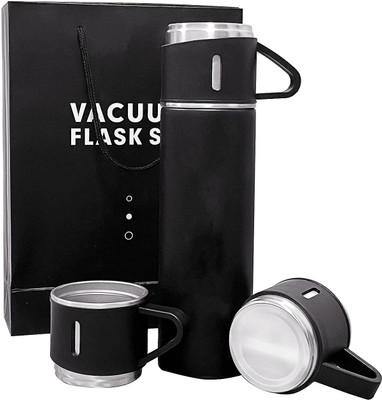 RECTITUDE 500 ml Steel Flask(Pack of 1, Black)