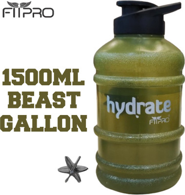 FitPro 1500 ml Plastic Shaker(Pack of 1, Green)