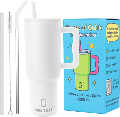 HOUSE OF QUIRK 1200 ml Steel Bottle(Pack of 1, White)