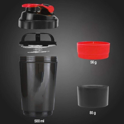 Snipper 500 ml Plastic Shaker(Pack of 1, Red)