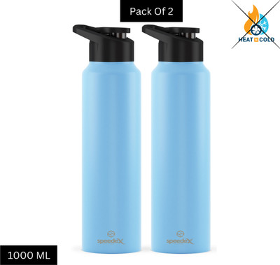 SPEEDEX 1000 ml Steel Sipper(Pack of 2, Blue)