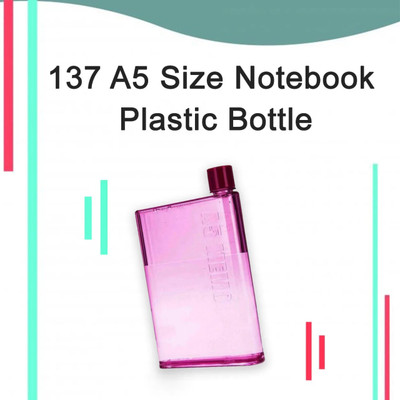 dniepar A5 Size Notebook Plastic Bottle (Any Color) 400 ml Bottle(Pack of 1, Pink, Plastic)