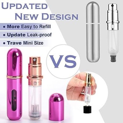 KRIVAENTERPRIS 2 Pcs Portable Perfume Refillable Bottle,Mini Perfume Atomizer 5 ml Spray Bottle(Pack of 2, Multicolor, Plastic)