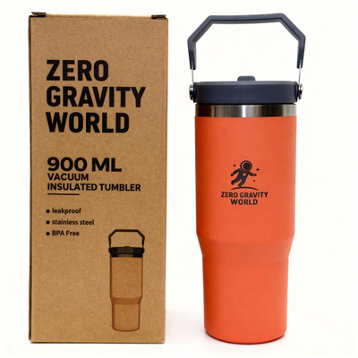 Zero Gravity World 900 ml Stainless Steel Bottle(Pack of 1, Orange)