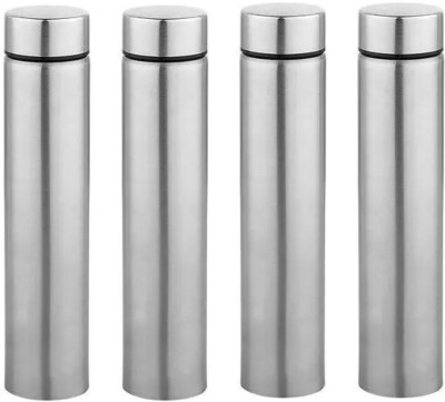 LIMETRO STEEL Stainless Steel Water Bottle / Fridge Water Bottle 1 Litre | Eco friendly 1000 ml Bottle(Pack of 4, Silver, Steel)