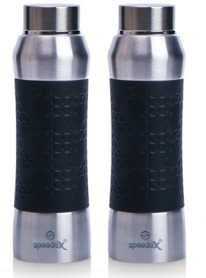 SPEEDEX Stainless Steel Sports Water Bottle for Office Home Gym Leak Proof & BPA Free 750 ml Bottle(Pack of 2, Black, Steel)