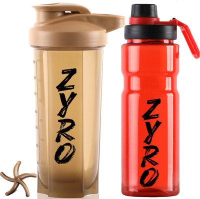 ZYRO 750 ml Plastic Shaker(Pack of 2, Red)