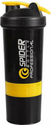Mullewa 500 ml Plastic, Tritan Shaker(Pack of 1, Black, Yellow)