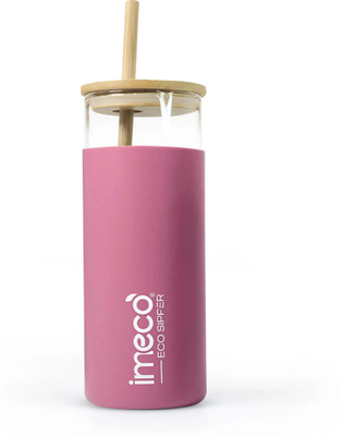 IMECO 450 ml Glass Sipper(Pack of 1, Pink)