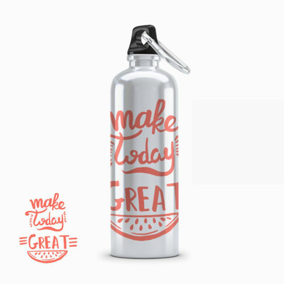 Vmakecustom 600 ml Aluminium Sipper(Pack of 1, White)