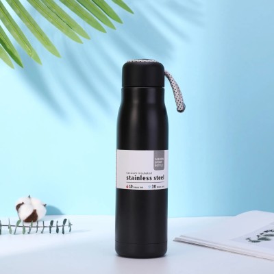 Provo Stainless Steel Vacuum Flask for Coffee Hot and Cold, BPA Free, Sports & Travel 600 ml Bottle(Pack of 1, Black, Steel)