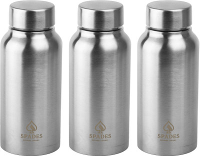 SPADES 500 ml Stainless Steel Bottle(Pack of 3, Silver)