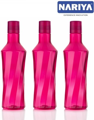 nariya PLASTIC WATER BOTTLE IN NEW DESIGN AND SHAPE LEAK-PROOF & BPA-FREE 1000 ml Bottle(Pack of 3, Pink, Plastic)