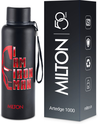 MILTON 1000 ml Stainless Steel Bottle(Pack of 1, Black)