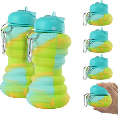 Heart Home 600 ml Silicone Bottle(Pack of 6, Green)