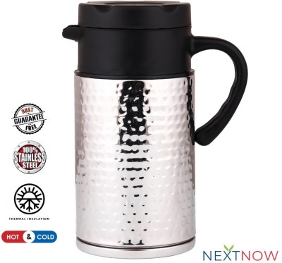 NEXTNOW Stainless Steel Hammered Double Wall Insulated Hot or Cold 800 ml Flask(Pack of 1, Silver, Black, Steel)