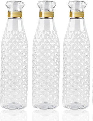 Deoxys Crystal Clear Plastic Fridge Water Bottle Set of 3 1 litre, Ideal 1000 ml Bottle(Pack of 1, White, Plastic)