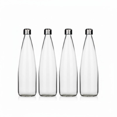 Glassbunny 750 ml Glass Bottle(Pack of 4, Clear)