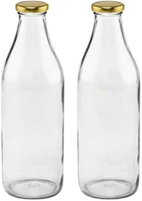 Satyam Kraft 1000 ml Glass Bottle(Pack of 2, Clear)