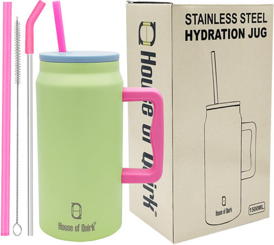 HOUSE OF QUIRK 1500 ml Steel Bottle(Pack of 1, Green)