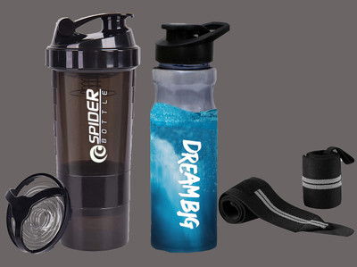 TRUE INDIAN 500 ml Plastic Shaker(Pack of 2, Black)