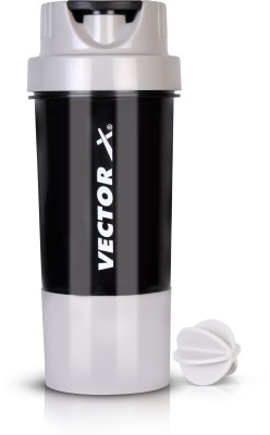 VECTOR X Thunder Steel Shaker Bottle For Protein Shake With Material Grade 0.5 Non Toxic 500 ml Shaker(Pack of 1, Grey, Plastic, Steel)