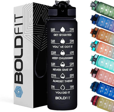 BOLDFIT 1000 ml Plastic Bottle(Pack of 1, Black)