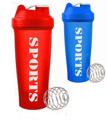TRUE INDIAN 600 ml Plastic Shaker(Pack of 2, Red, Blue)