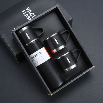 RECTITUDE 500 ml Steel Flask(Pack of 1, Black)