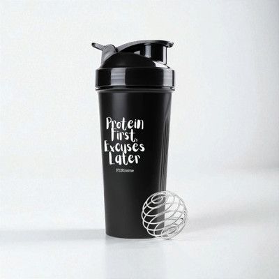 FitXtreme 700 ml Plastic Shaker(Pack of 1, Black)
