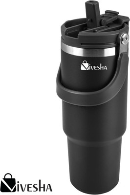 Vivesha 900 ml Steel Flask(Pack of 1, Black)