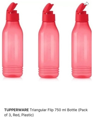 TUPPERWARE 750 ml Plastic Bottle(Pack of 3, Red)