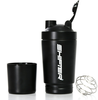 SHIFTER 550 ml Steel Shaker(Pack of 1, Black)