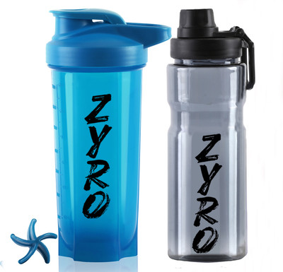ZYRO 750 ml Plastic Shaker(Pack of 2, Grey)