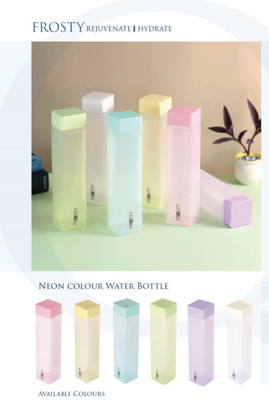 FROSTY FRIDGE WATER BOTTLES SET PLASTIC COMBO 950 ml Bottle(Pack of 6, Pink, Blue, Green, Yellow, White, Black, Plastic)