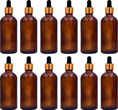 HouseOfCommon 100 ml Glass Bottle(Pack of 12, Brown)