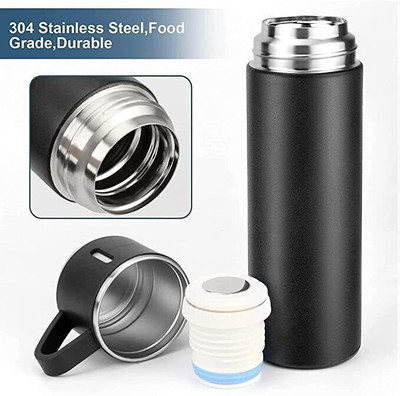 FINIFAB 500 ml Steel Flask(Pack of 1, Black)