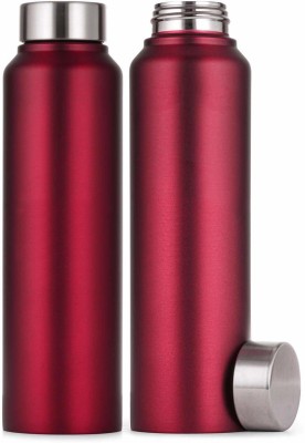 KARFE 1000 ml Stainless Steel Fridge/Refrigerator Water Bottle (Set of 2) 2000 ml Bottle(Pack of 2, Red, Steel)