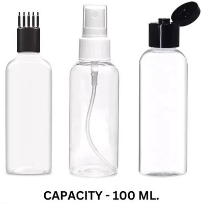 PSA Store 100 ml Plastic Spray Bottle(Pack of 3, Clear)