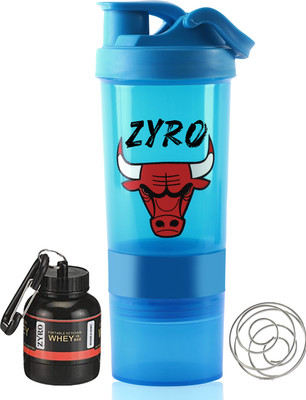 ZYRO 500 ml Plastic Shaker(Pack of 2, Blue)