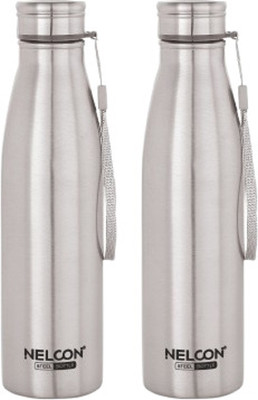 Nelcon 750 ml Steel Bottle(Pack of 2, Silver)
