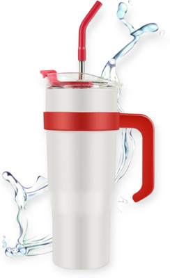Rose Petals 1200 ml Steel Sipper(Pack of 1, White)