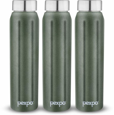 pexpo 700ml Fridge and Refrigerator Stainless Steel Water Bottle, Umbro 700 ml Bottle(Pack of 3, Green, Steel)