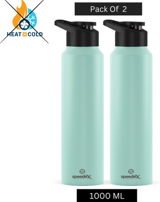 SPEEDEX 1000 ml Steel Sipper(Pack of 2, Green)