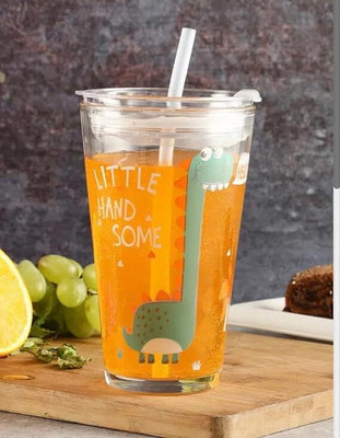 Mystic Nature 350 ml Glass Sipper(Pack of 1, Clear)