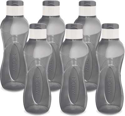 MILTON I Go Flip Plastic Water Bottle Set of 6, 750 ml Each, Grey 750 ml Bottle(Pack of 6, Grey, Plastic)