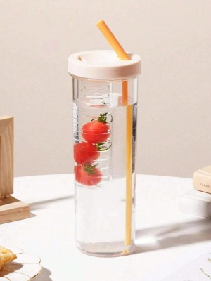 SHINOARI Fruit Infuser Water Bottle with Straw 1000 ml Bottle(Pack of 2, Multicolor, Plastic)