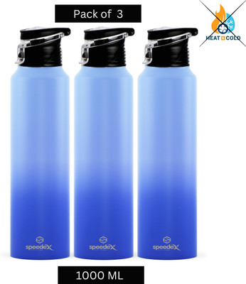 SPEEDEX 1000 ml Steel Sipper(Pack of 3, Blue)