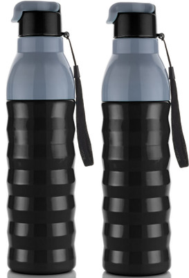 nariya 720 ml Plastic Bottle(Pack of 2, Black)